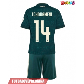 Lacne Dětský Futbalové dres Real Madrid Aurelien Tchouameni #14 2026-27 Krátky Rukáv - Preč (+ trenírky)